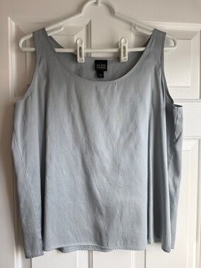 Eileen Fisher Soft Light Gray Scoop Neck Tank